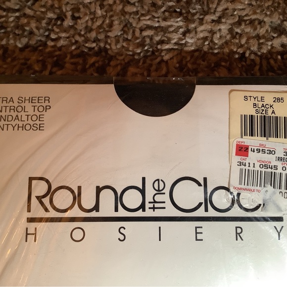Round the Clock ultra sheer control top pantyhose, color black, size: A - Picture 2 of 10